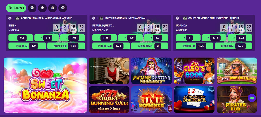 Betplays Casino jeux et paris